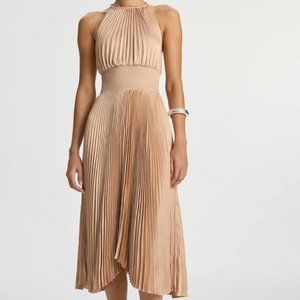 Renzo II Satin Pleated Dress